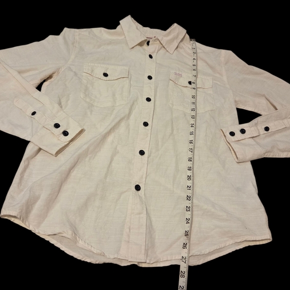 Topo Designs × Fat Tire Beer Men's Large Long Sleeve Button Cotton Shirt White - Picture 5 of 9